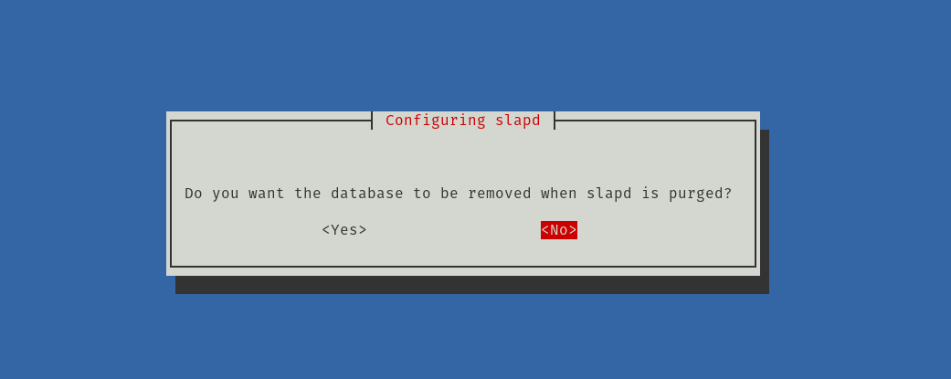 Configure the slapd package