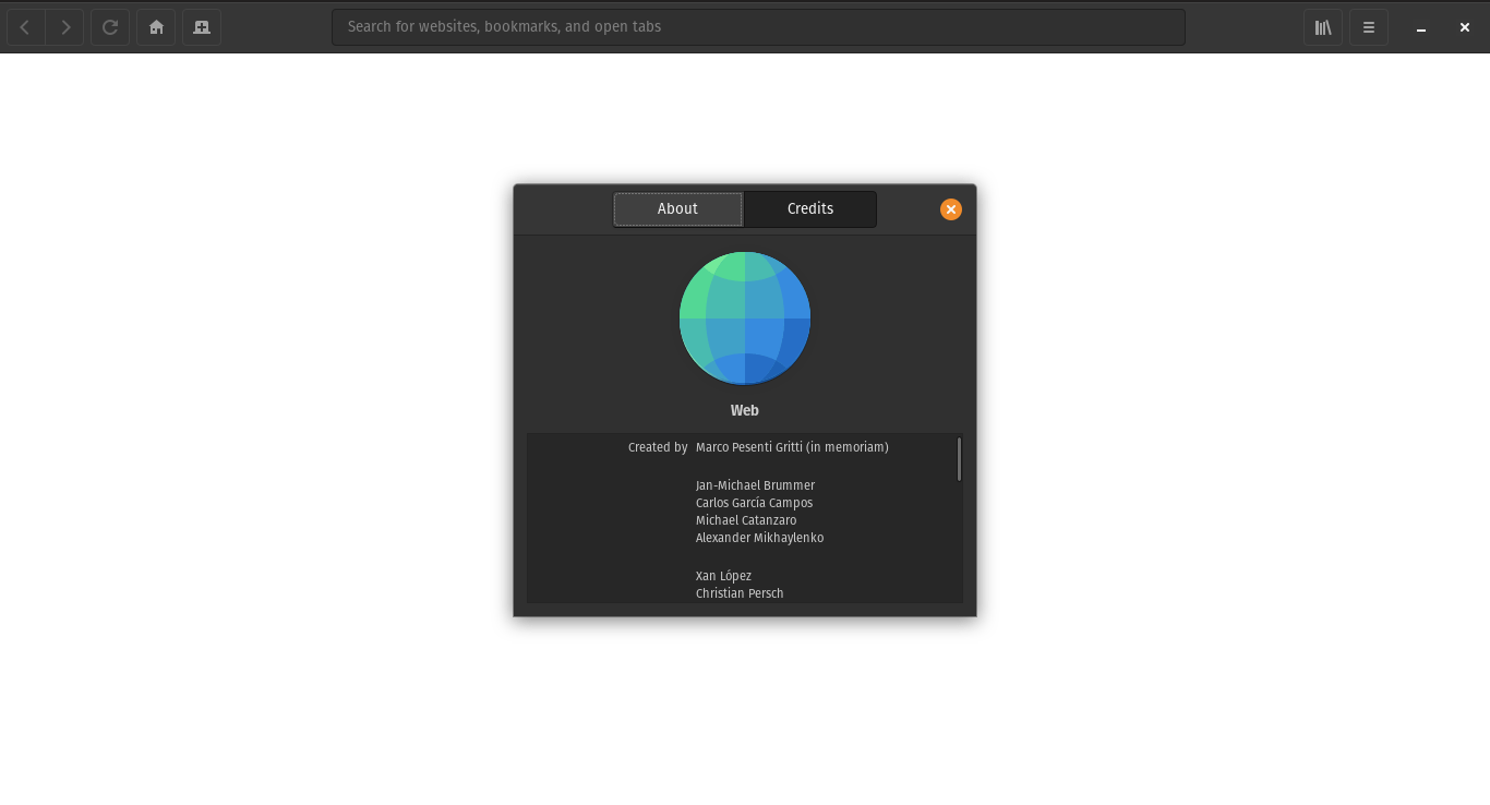 GNOME Web running