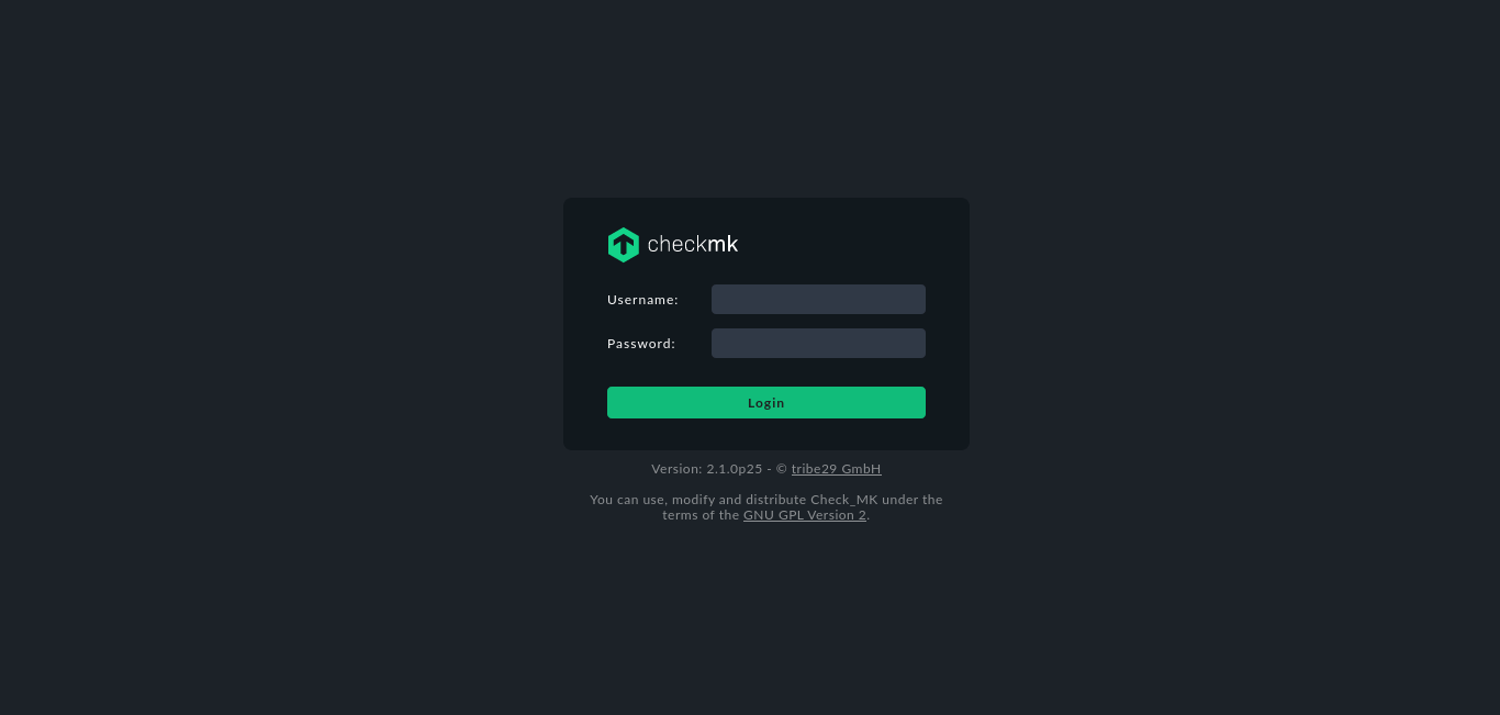 Checkmk login screen