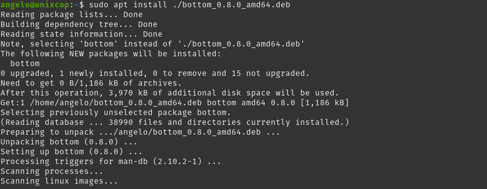 Install Bottom on Ubuntu / Debian