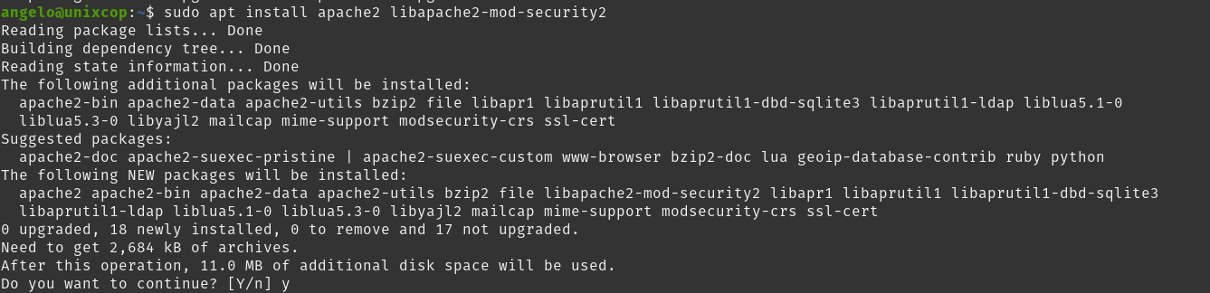 Install ModSecurity with Apache on Ubuntu / Debian