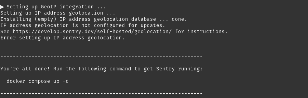 Sentry installation done