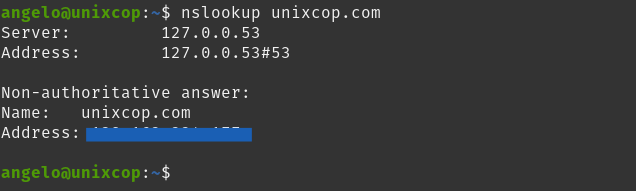 Using nslookup on Linux